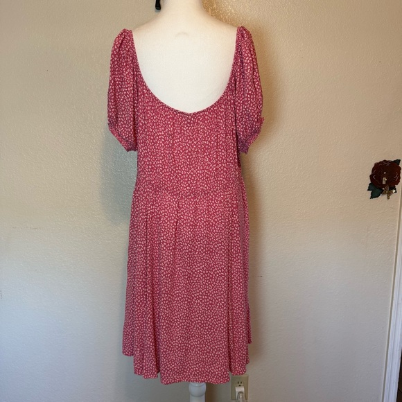 Torrid Button Front Skater Mini Dress Pink & White Size 3X - Picture 7 of 14